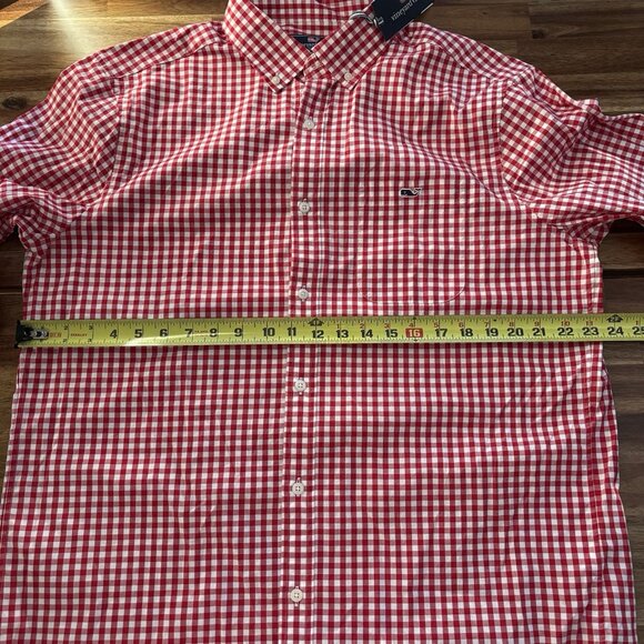 Vineyard Vines Classic Fit Tucker Button Down Shirt Gingham Red Men’s Large NEW - Picture 4 of 14